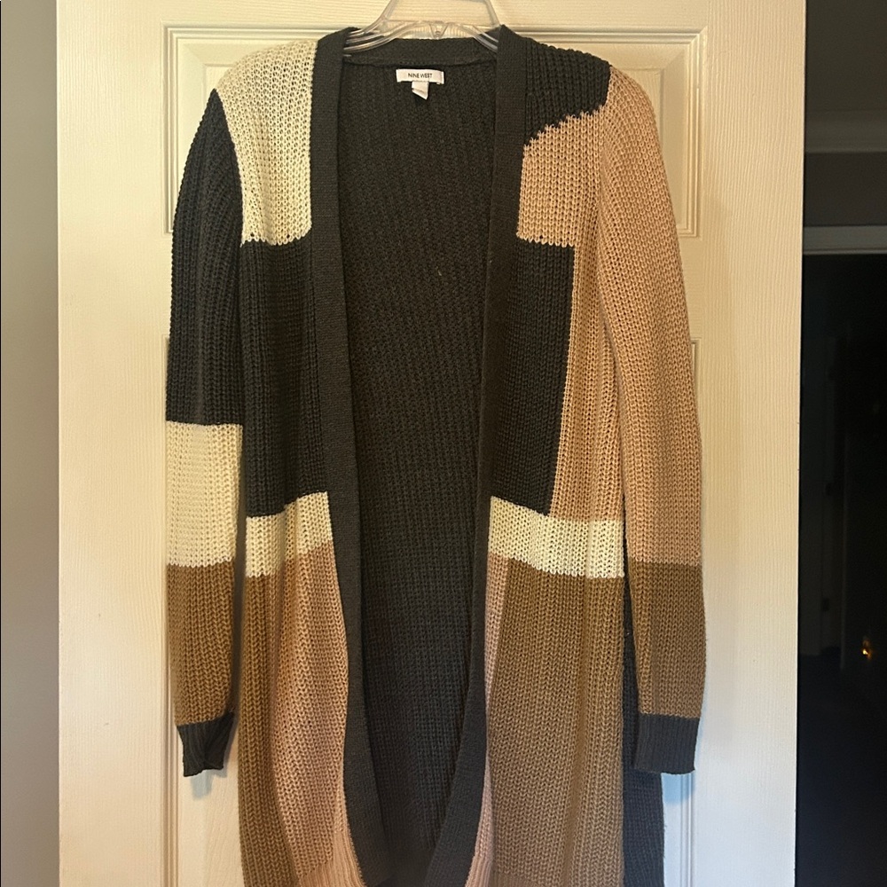Colorblock Open Front Cardigan XS